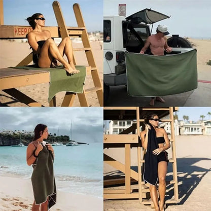 New Multifunctional Outdoor Magnetic Bath Towel Portable Coral Fleece Magnet Towels Quick-Drying Beach Towel Fiber Bath Towels