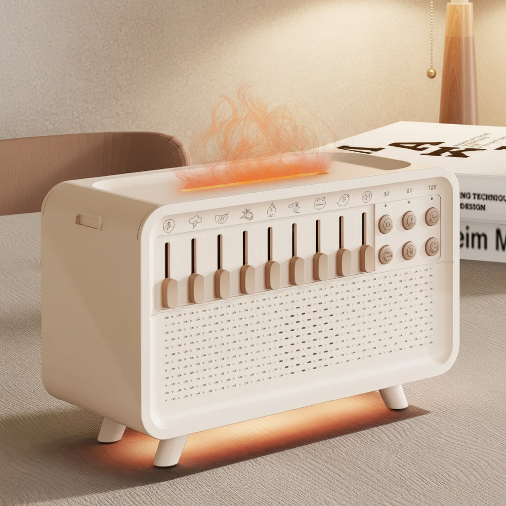 Bluetooth White Noise Machine with Aroma Diffuser,Humidifier & Night Light |8 Natural Sounds,3-Level Dimming for Sleep Therapy
